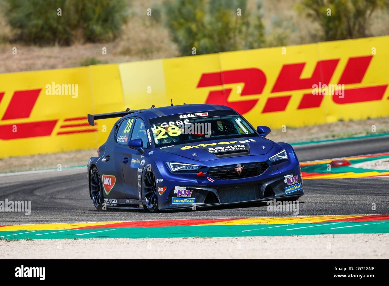 28 Gene Jordi (esp), Zengo Motorsport Drivers' Academy, Cupa Leon Competicion TCR, action during the 2021 FIA WTCR Race of Spain, 3rd round of the 2021 FIA World Touring Car Cup, on the Ciudad del Motor de Aragon, from July 10 to 11, 2021 in Alcaniz, Spain - Photo Xavi Bonilla / DPPI Stock Photo