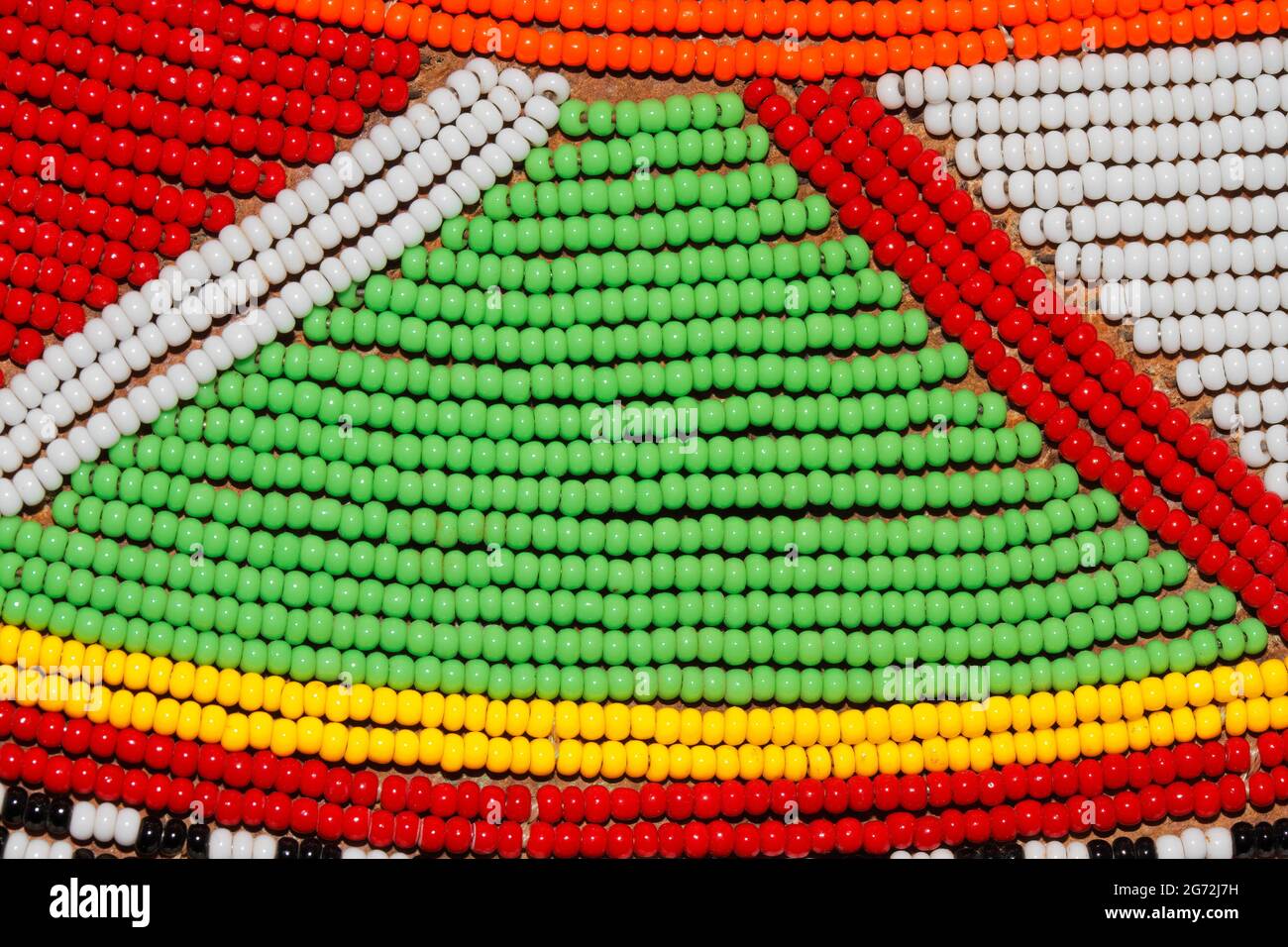 Background of colorful African beads used as decoration by the Masai tribe in Kenya Stock Photo
