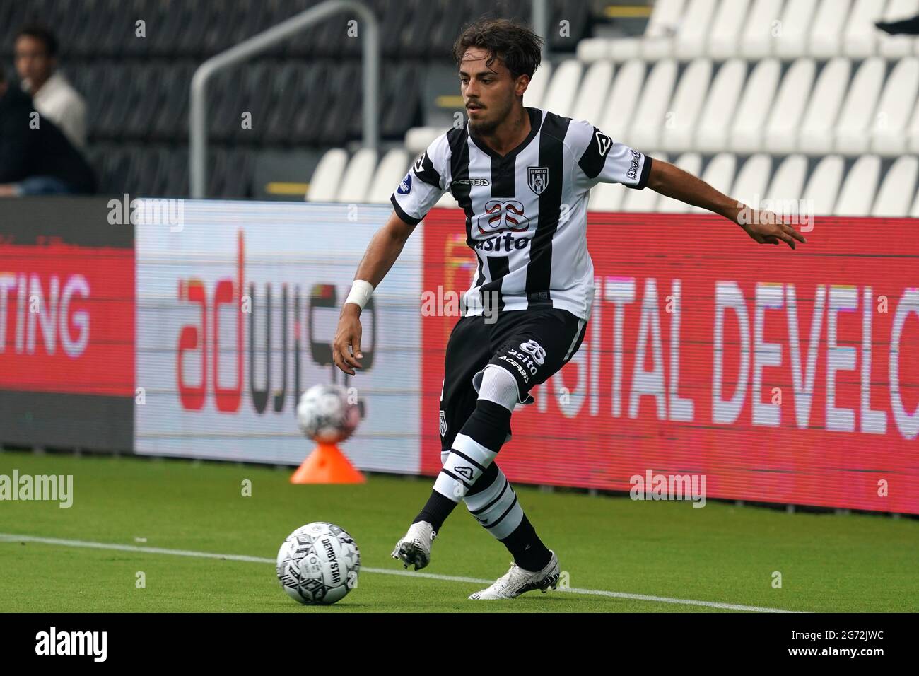ALMELO, NETHERLANDS - JULY 10: Giacomo Quagliata of Heracles Almelo during  the Pre Season Friendly match between Heracles Almelo and Go Ahead Eagles  at the Erve Asito on July 10, 2021 in