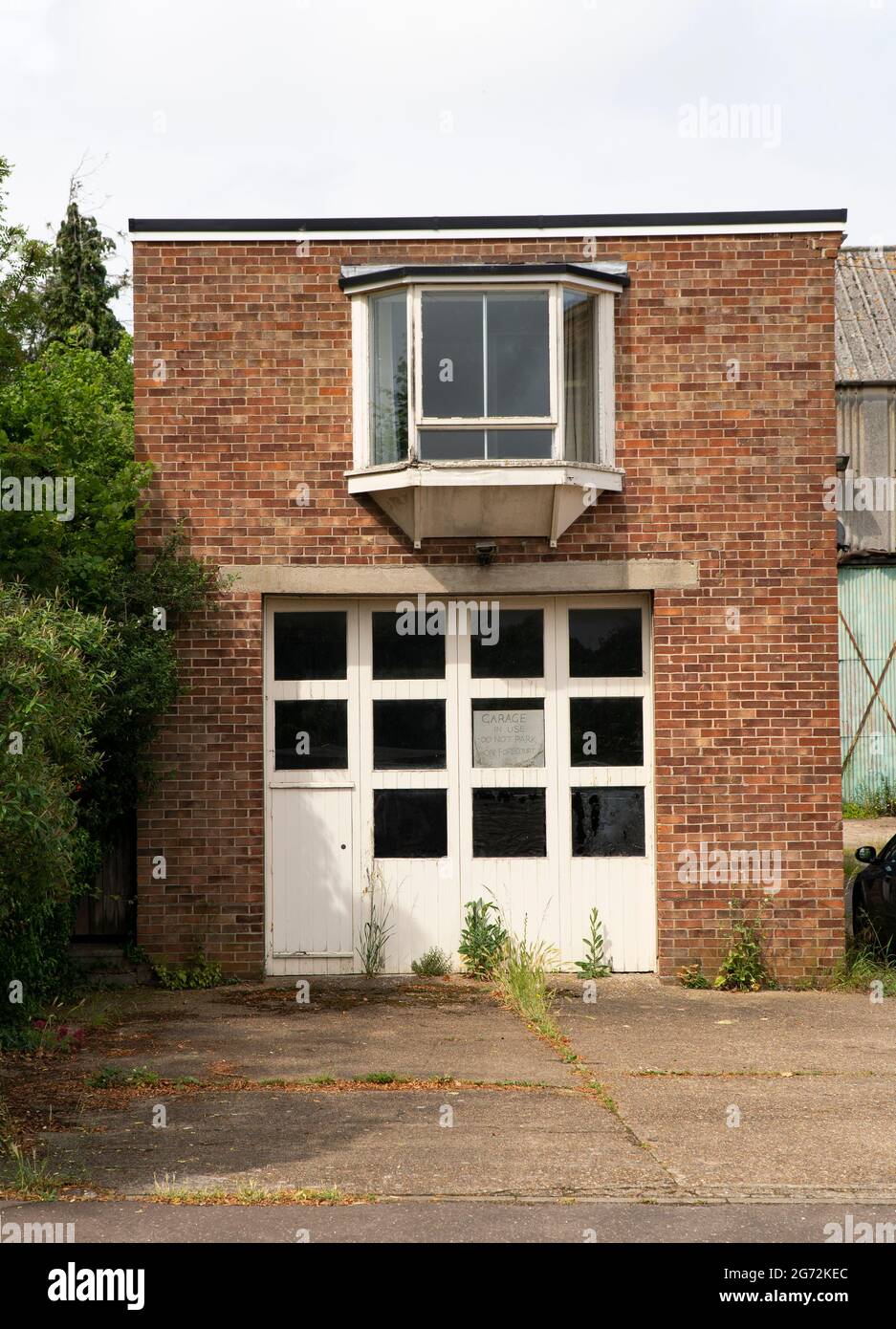 Old abandoned garage premises Stock Photo