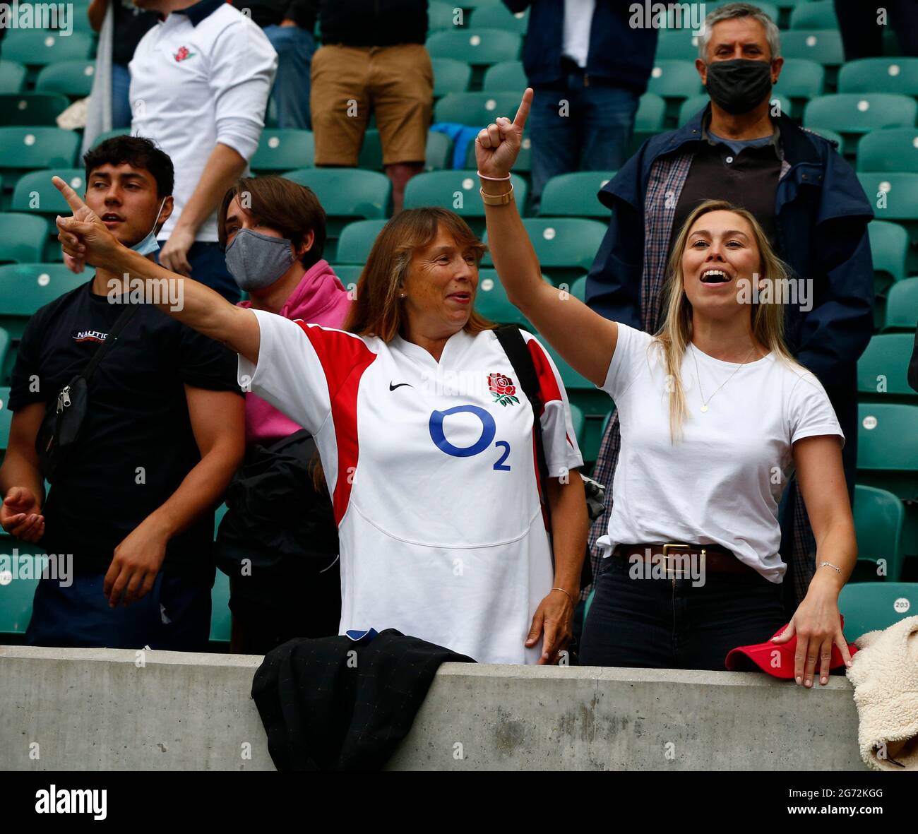 London, Inited Kingdom. 10th July, 2021. LONDON, ENGLAND - JULY 10: England Fans during International Friendly between England and Canada at Twickenham Stadium, London, UK on 10th July 2021 Credit: Action Foto Sport/Alamy Live News Stock Photo