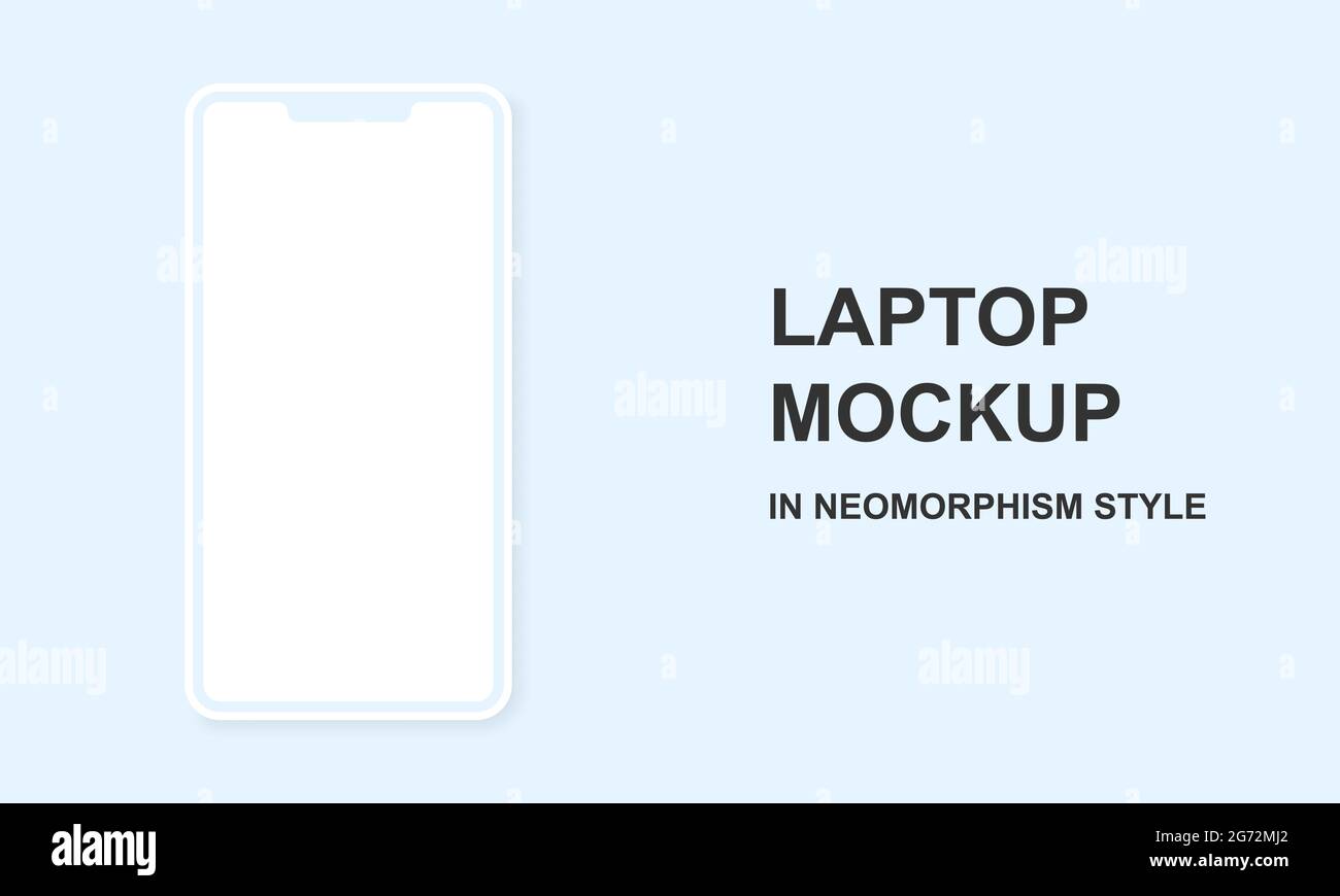 Realistic Mobile Phone Neomorphism Template Mockup Vector. 3D Stock Vector