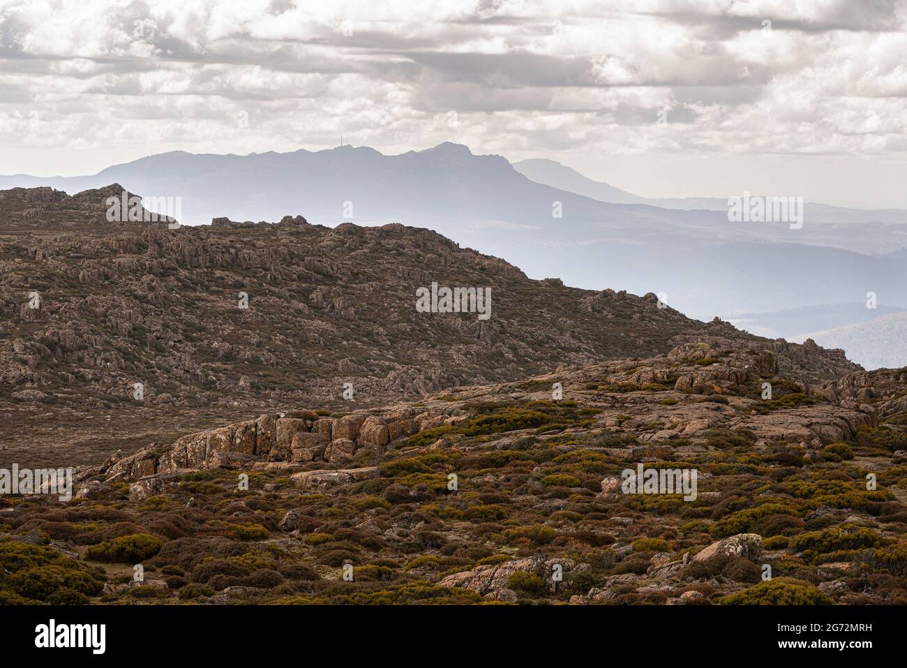 Ben Lomond National Park view towards Mount Barrow, Tasmania, Australia
