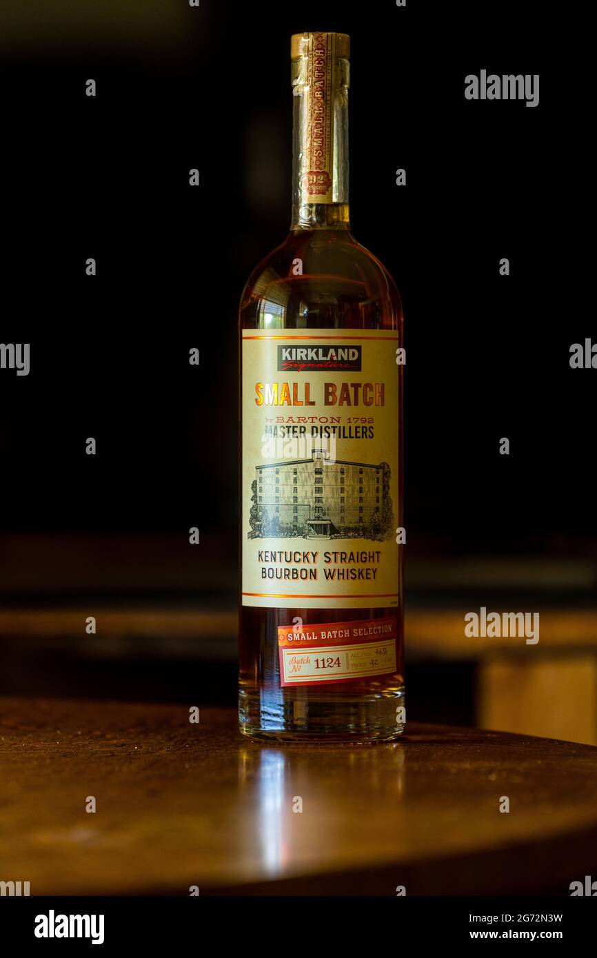 Costco's Kirkland brand of small batch whiskey Stock Photo