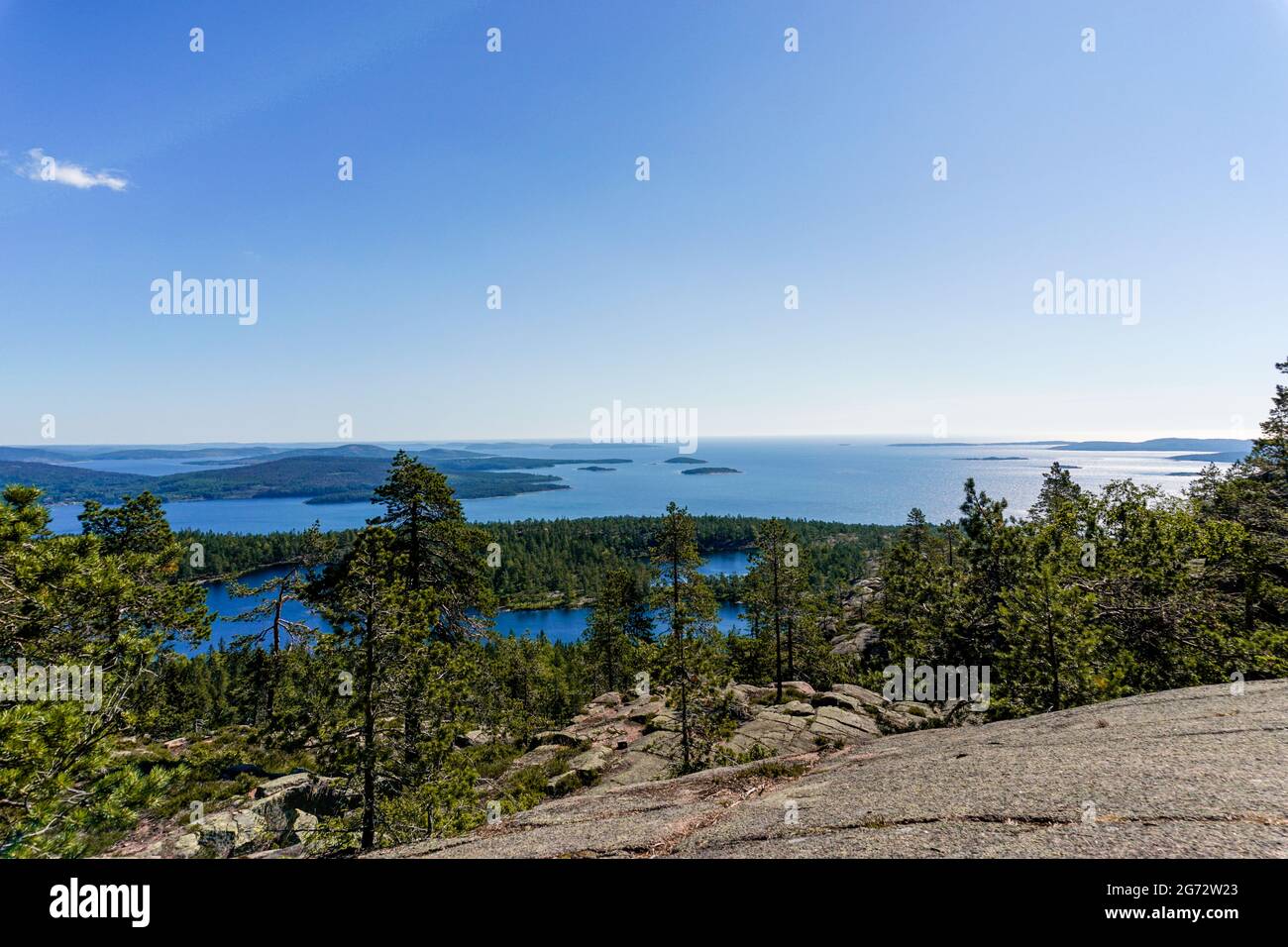 A view of the Baltic Sea coast at Skuleskogen nation Park in northern Sweden Stock Photo