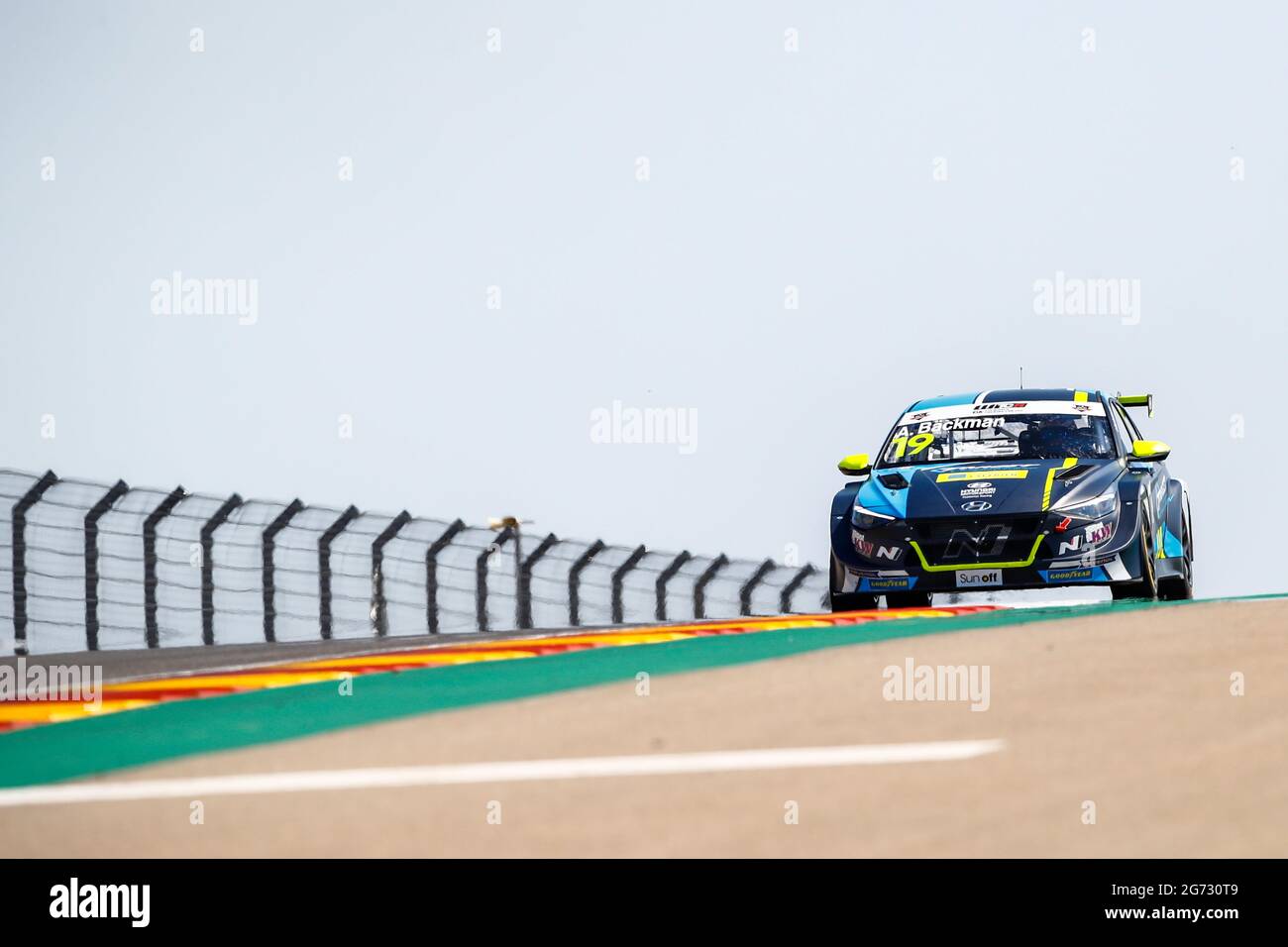 19 Backman Andreas (swe), Target Competition, Hyundai Elantra N TCR, action during the 2021 FIA WTCR Race of Spain, 3rd round of the 2021 FIA World Touring Car Cup, on the Ciudad del Motor de Aragon, from July 10 to 11, 2021 in Alcaniz, Spain - Photo Xavi Bonilla / DPPI Stock Photo