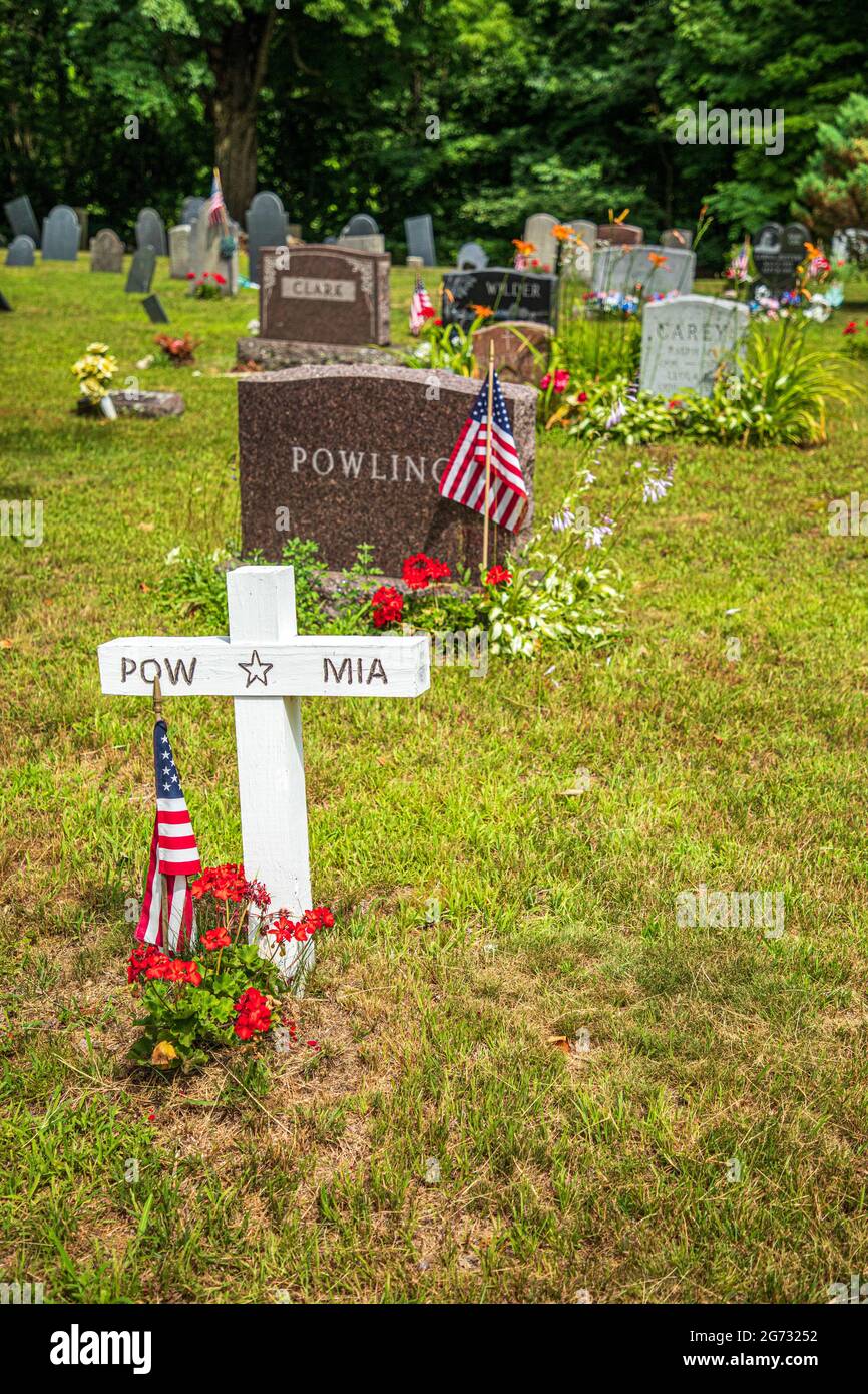 Wendell Center Cemetery on the Town Common, Wendell, Massachusetts Stock Photo