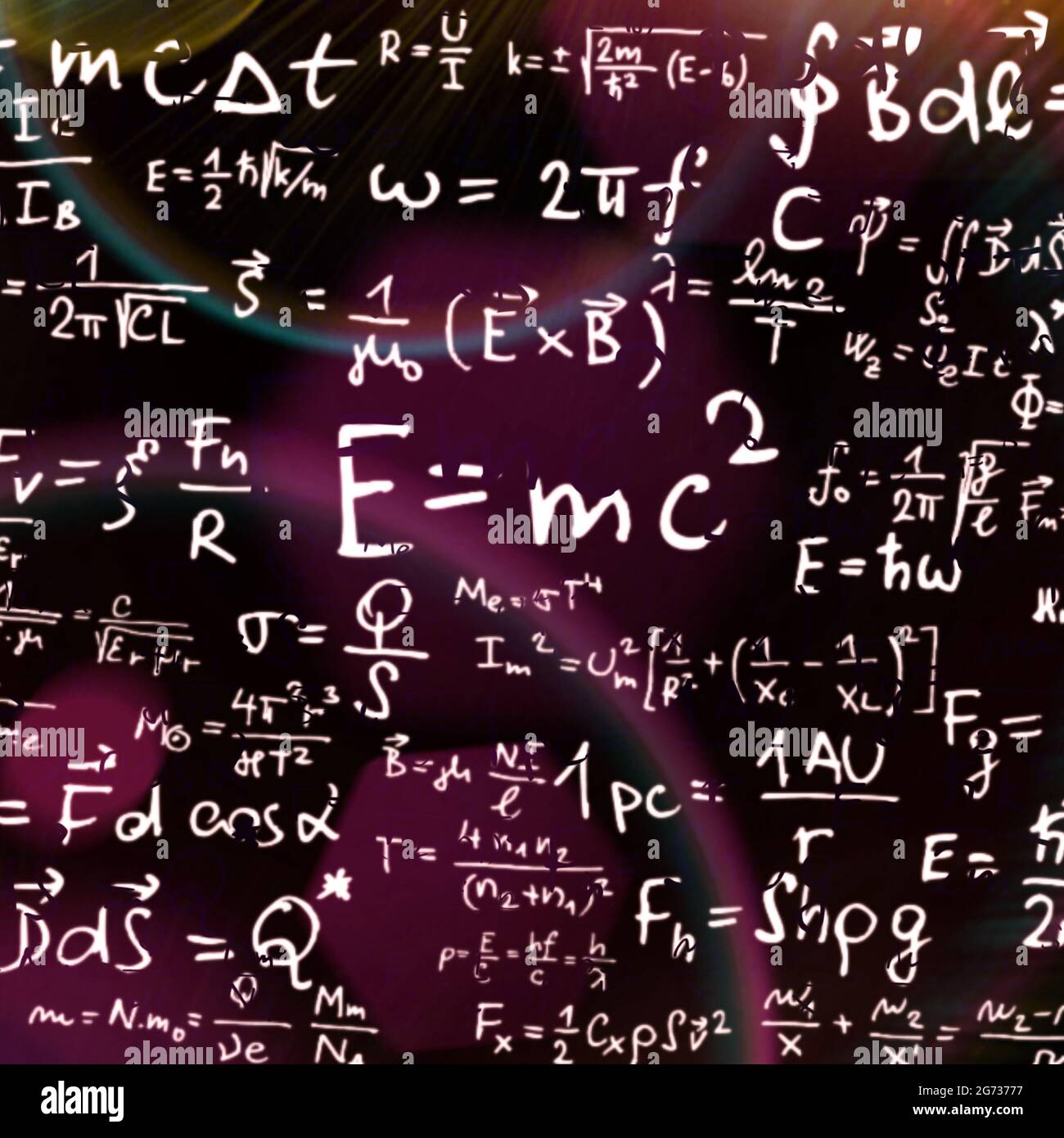 Abstract pattern of mathematical formulas on a purple background Stock ...