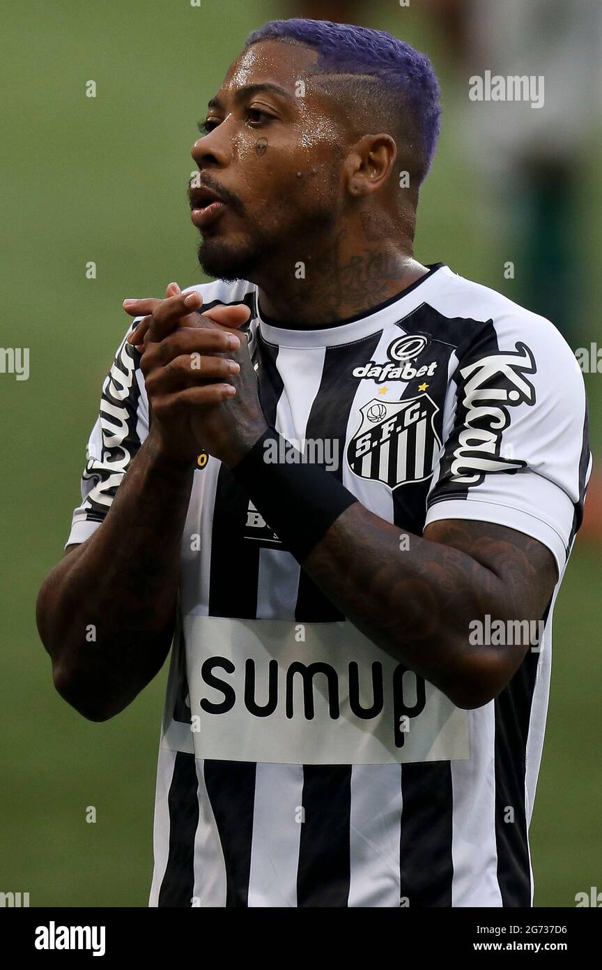 SÃO PAULO, SP - 10.07.2021: PALMEIRAS X SANTOS - Marinho during the game  between Palmeiras and Santos held at Allianz Parque in São Paulo, SP,  Brazil on July 10, 2021. The match