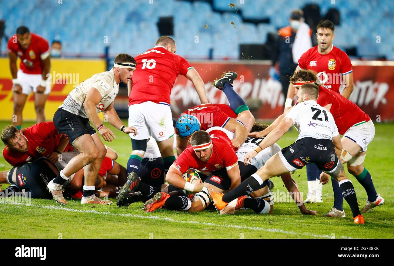 British and Irish Lions' Wyn Jones is short of the try line during the Castle Lager Lions Series match at the Loftus Versfield Stadium, Pretoria. Picture date: Saturday July 10, 2021. Stock Photo