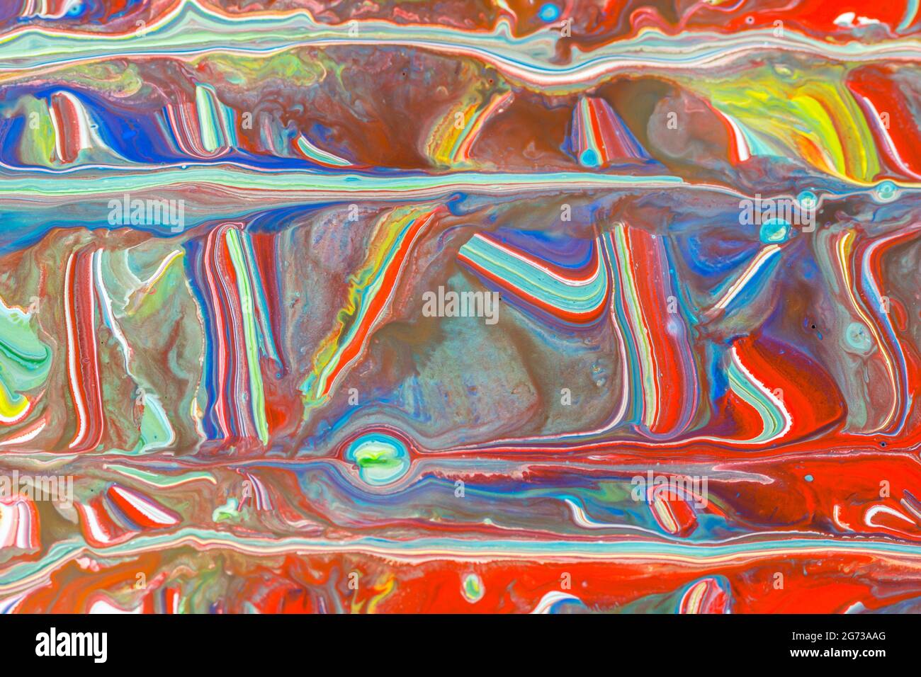 Closeup image of a colorful abstract painting of blended lines Stock ...