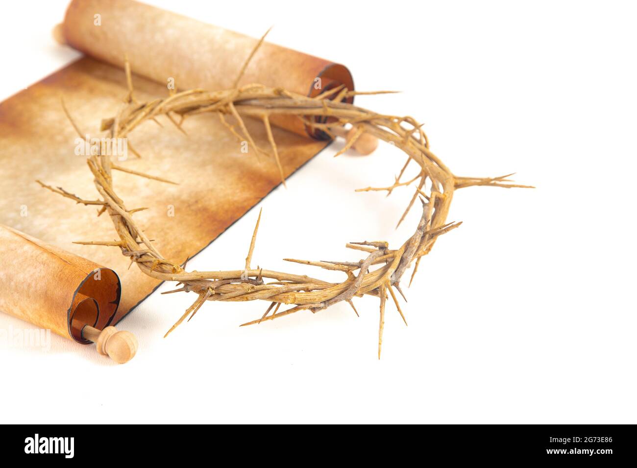 A Scroll with the Crown of Throns Isolated on a White Background Stock ...