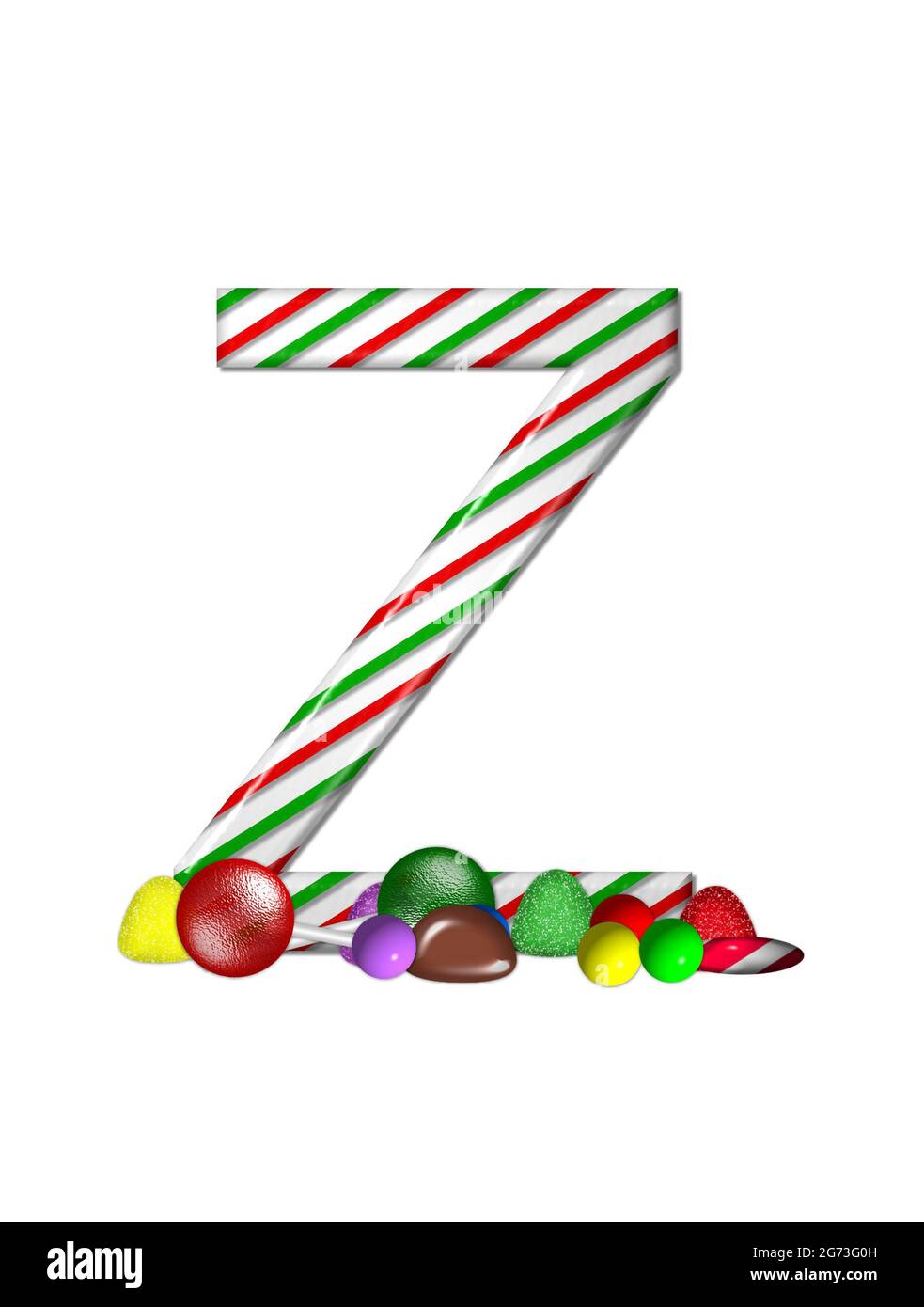 The Letter Z, In The Alphabet Set "Candy Cane Sweets", Is Striped ...