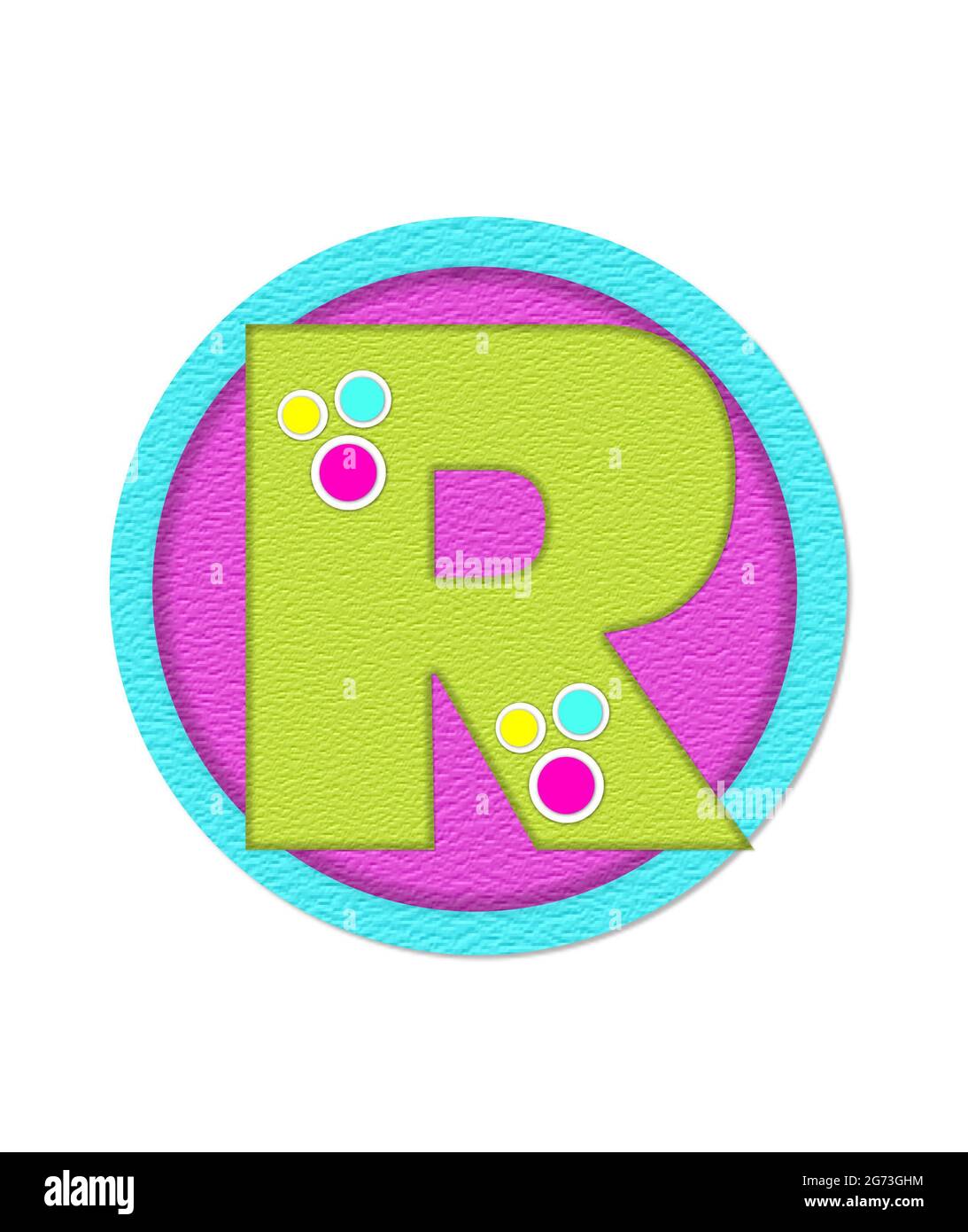 The letter R, in the alphabet set 