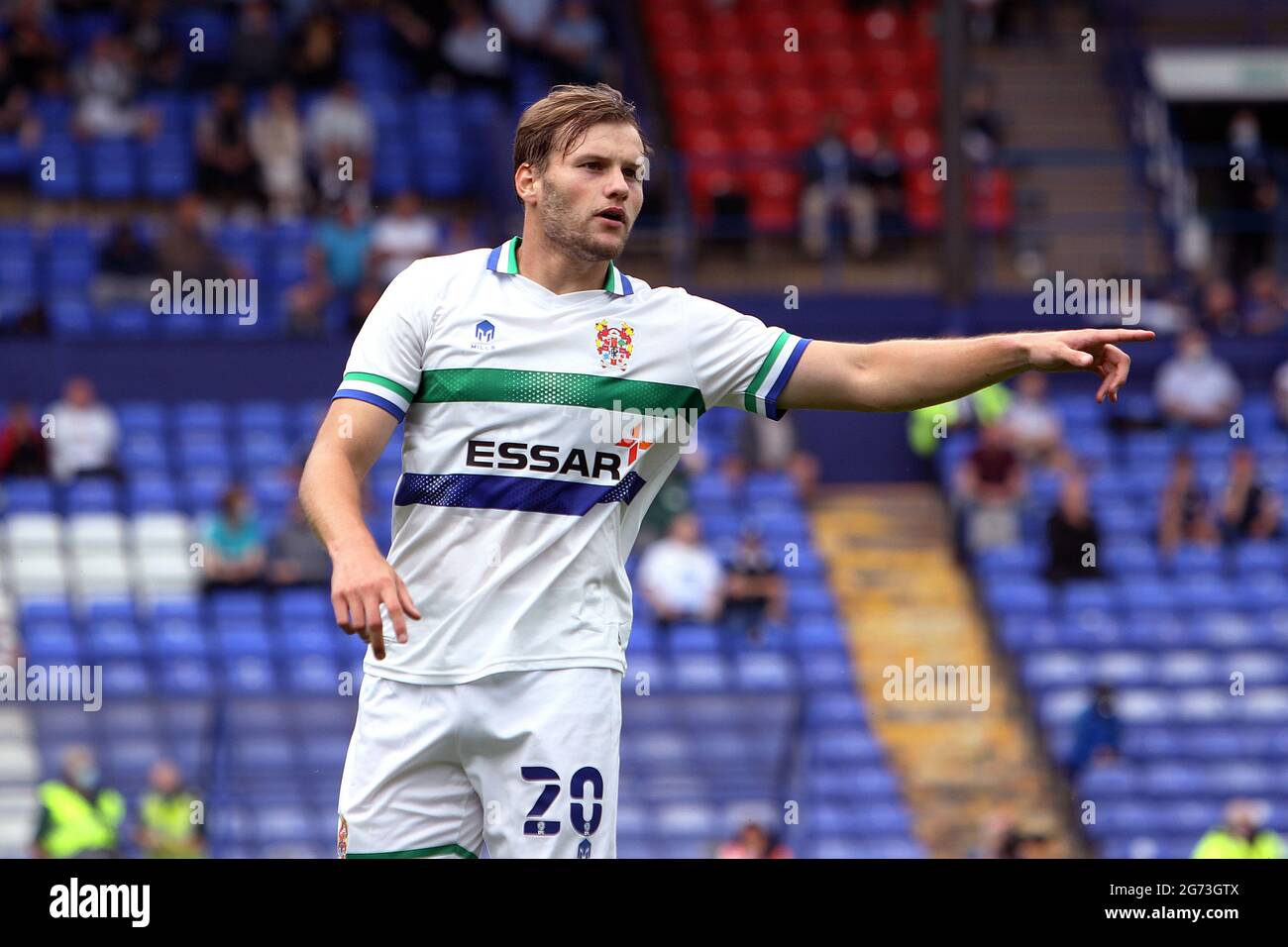 Birkenhead, UK. 10th July, 2021. Elliott Nevitt of Tranmere Rovers