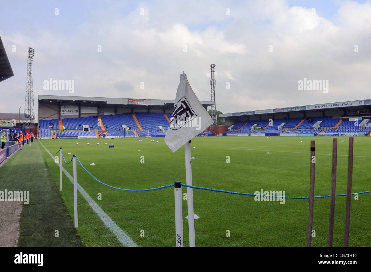 Birkenhead, UK. 10th July, 2021. A general view of Prenton Park before the Pre-Season Friendly match between Tranmere Rovers and Rangers at Prenton Park on July 10th 2021 in Birkenhead, England. (Photo by Richard Ault/phcimages.com) Credit: PHC Images/Alamy Live News Stock Photo