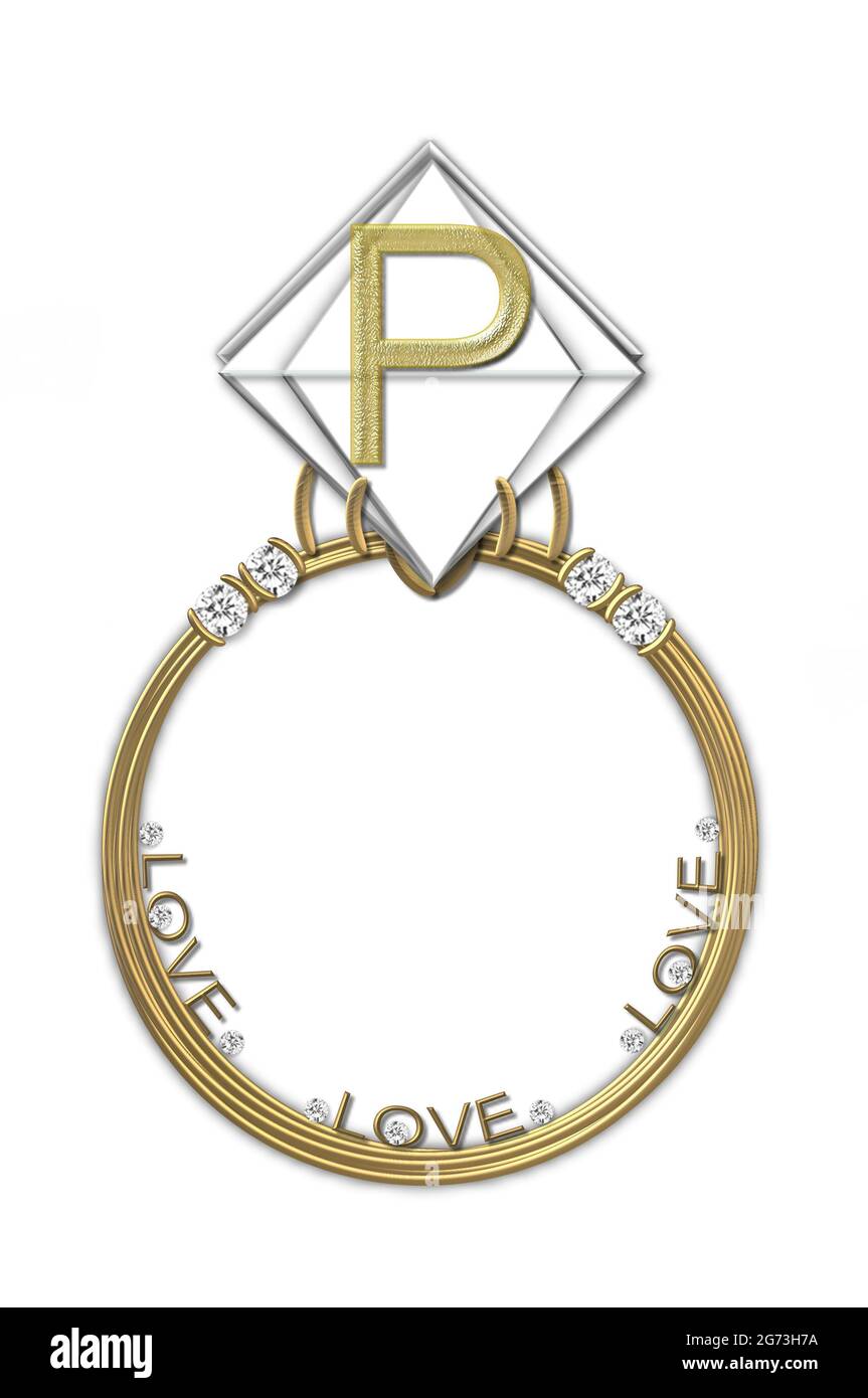 P letter ring diamond logo Royalty Free Vector Image