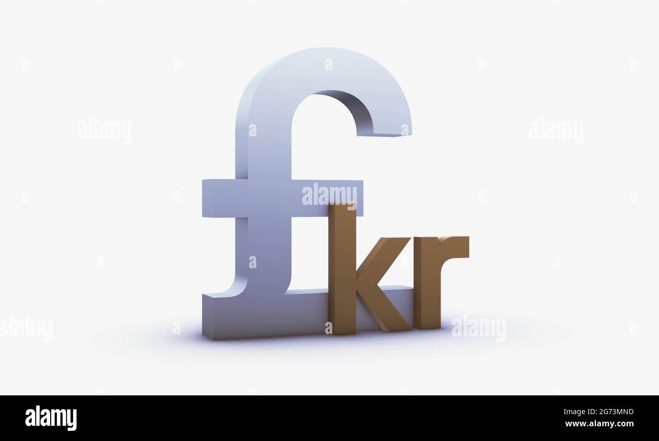 Exchange rating of Pounds Sterling and Norwegian krone Sign Isolated on a  White Background Stock Photo - Alamy