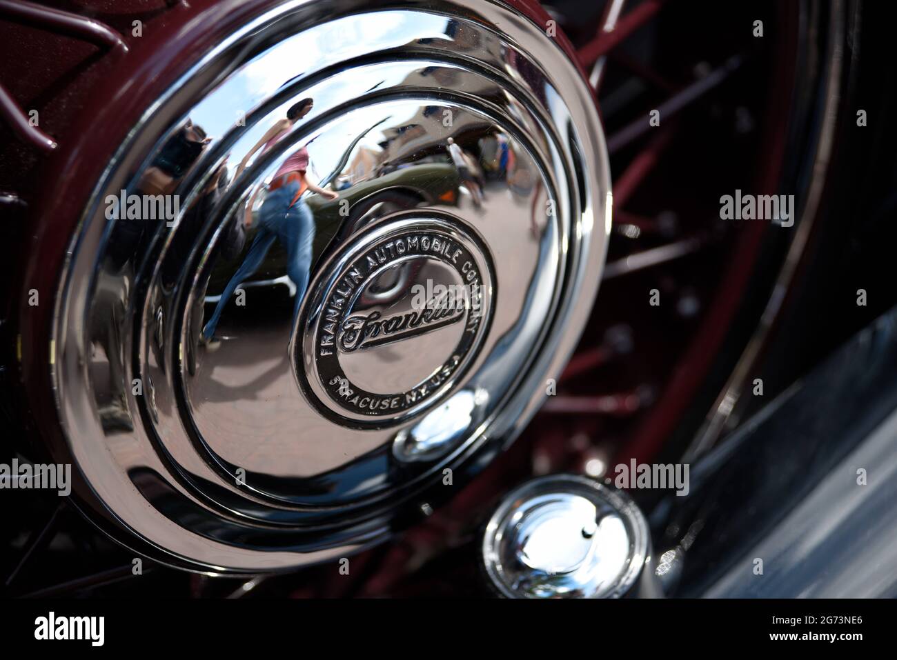 A 1932 Franklin Airman Sedan on dispay at a Fourth of July vintage and antique car show in Santa Fe, New Mexico. Stock Photo