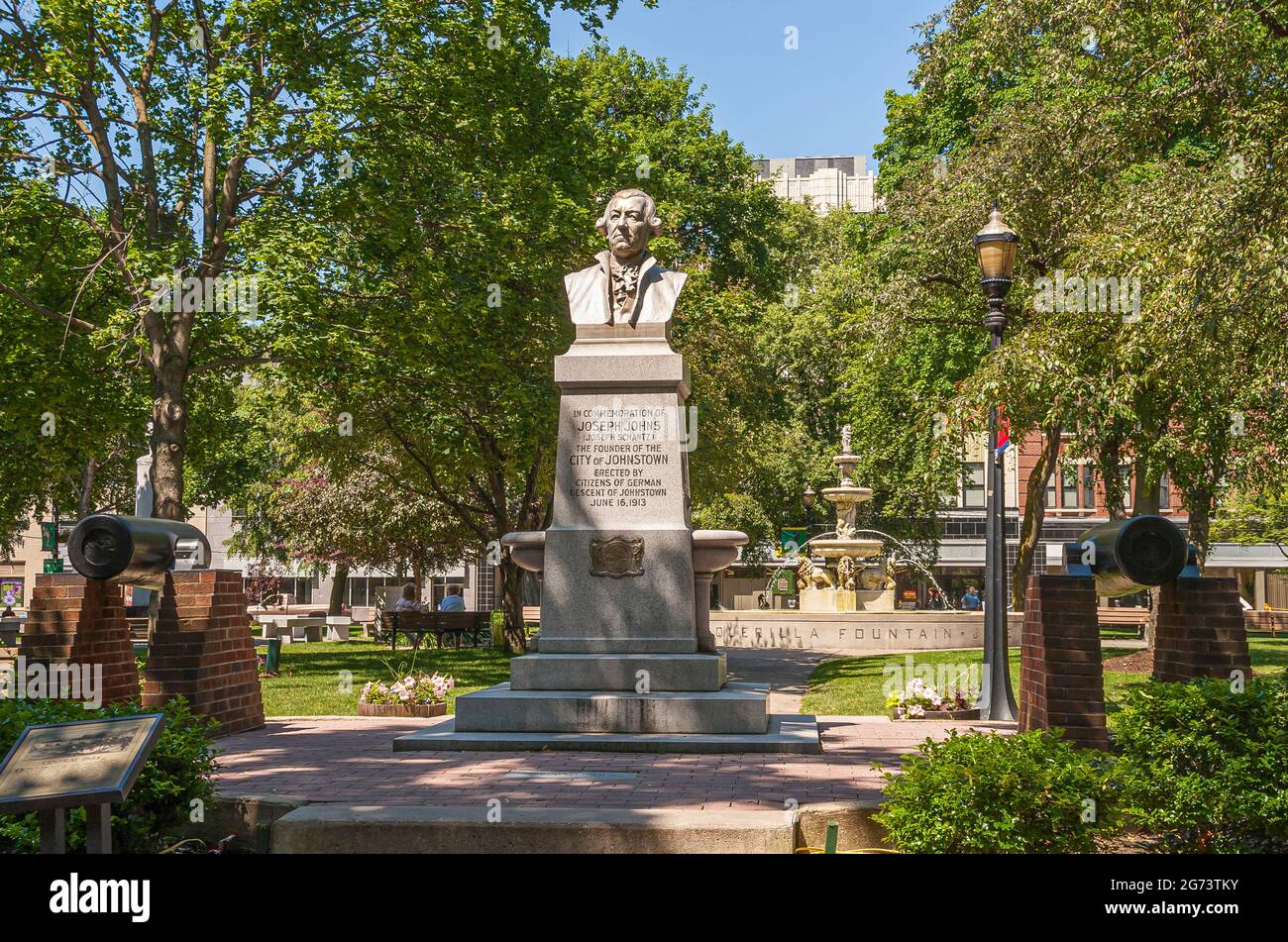 Johnstown, PA, USA June 11, 2008 Joseph Johns statue in Central park