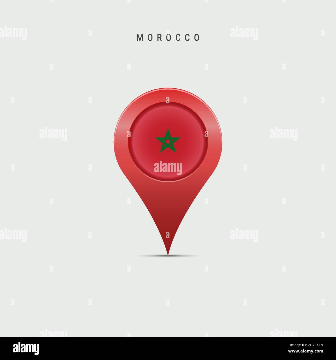 Teardrop map marker with flag of Morocco. Moroccan flag inserted in the ...