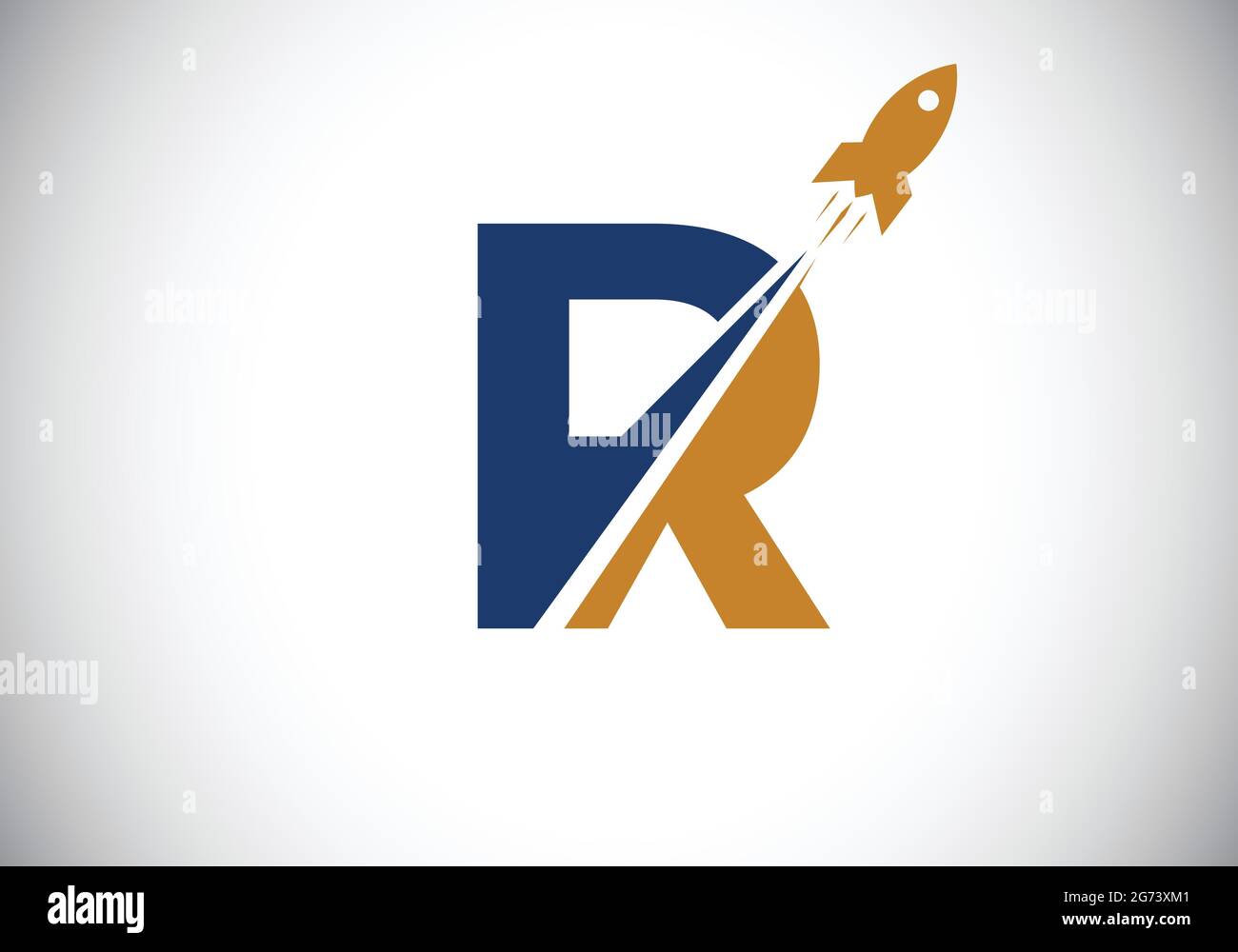 Initial R monogram letter alphabet with a Rocket logo design. Rocket ...