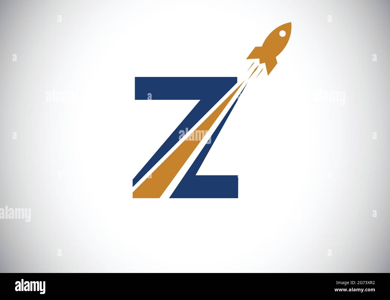 Initial Z monogram letter alphabet with a Rocket logo design. Rocket icon. Font emblem. Modern vector logotype for business and company identity. Stock Vector