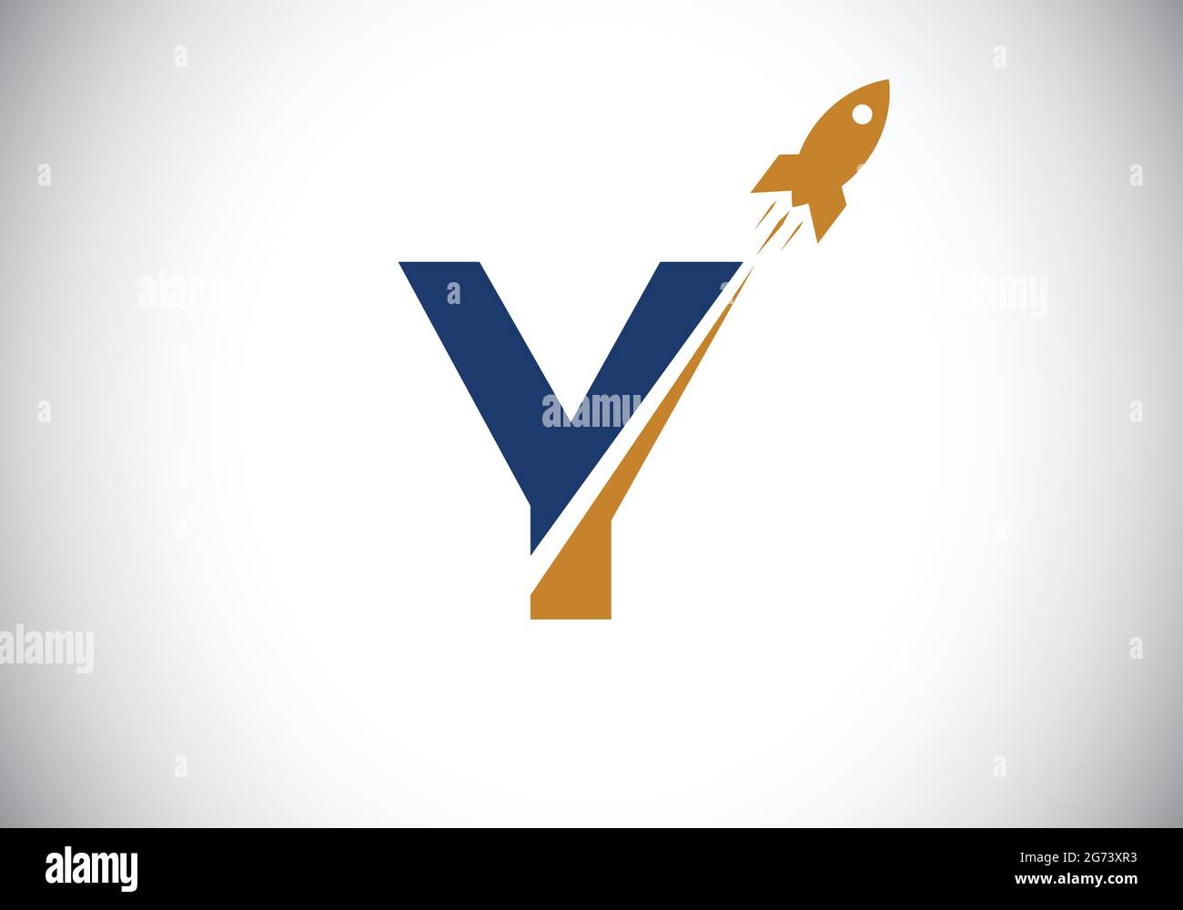 Initial Y monogram letter alphabet with a Rocket logo design. Rocket icon. Font emblem. Modern vector logotype for business and company identity. Stock Vector