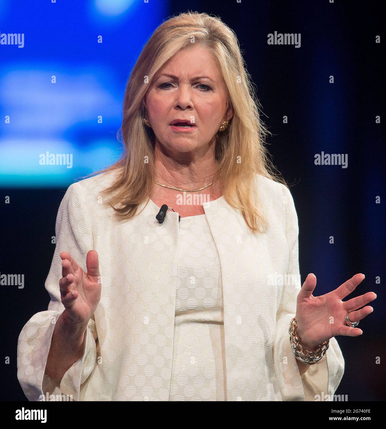 Dallas, Texas, USA. 10th July, 2021. Senator MARSHA BLACKBURN of Tennessee speaks at CPAC 2021: America UnCanceled. Organized by the American Conservative Union, the three-day conference features speakers from the right side of America's political spectrum. Credit: Brian Cahn/ZUMA Wire/Alamy Live News Stock Photo