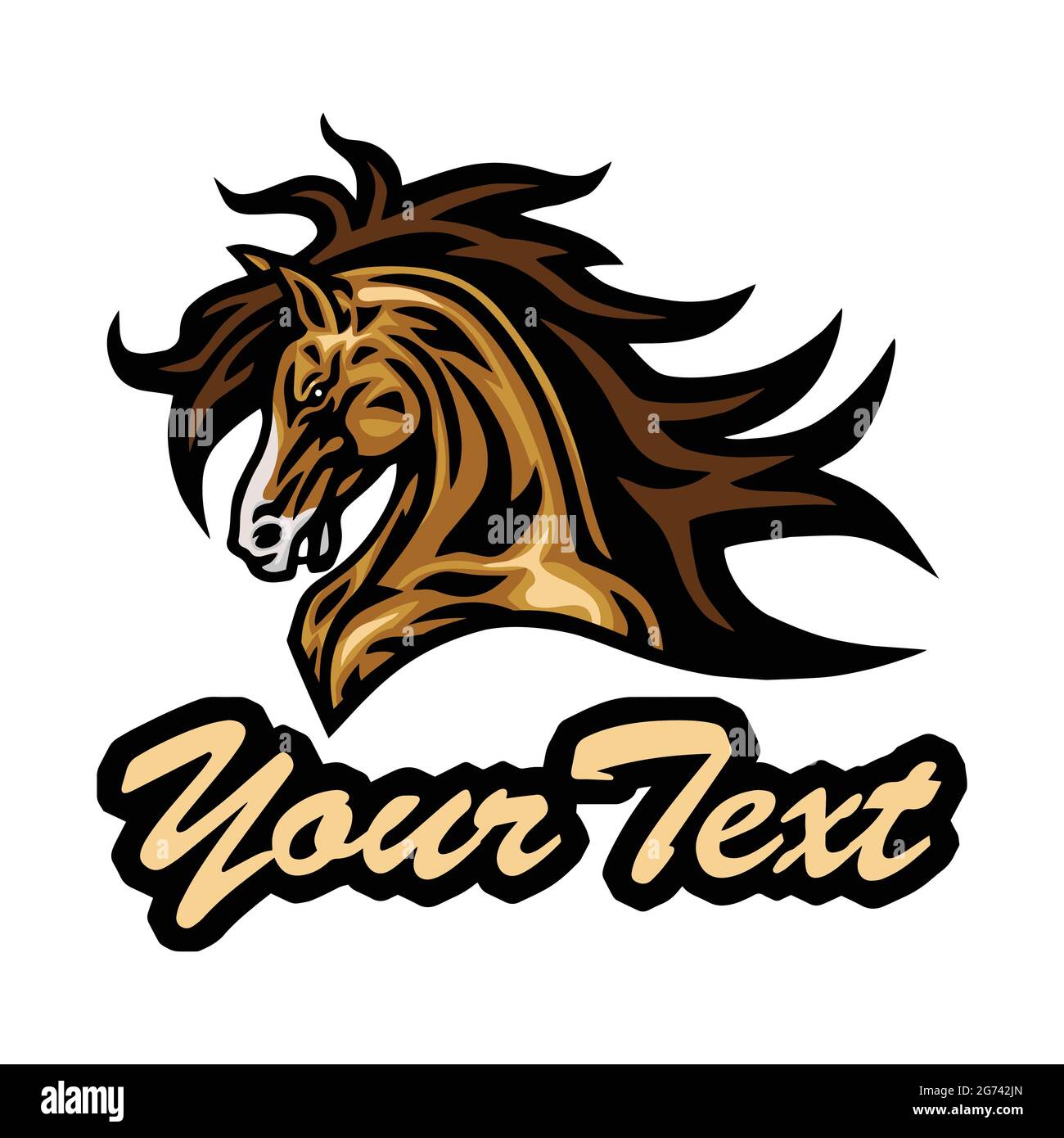 Horse Mustang Head Logo Vector Esport Mascot Design Illustration Stock Vector