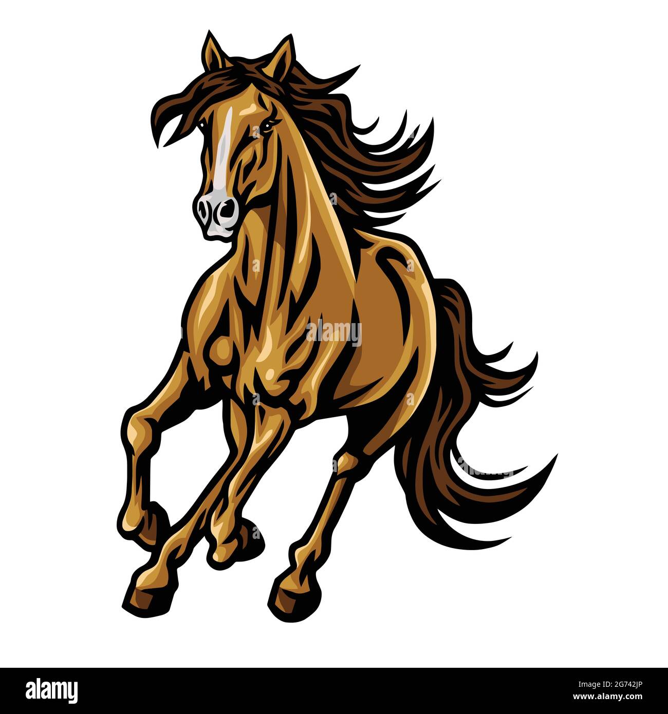 Mustang Horse Running Vector Mascot Logo Illustration Stock Vector Image &  Art - Alamy