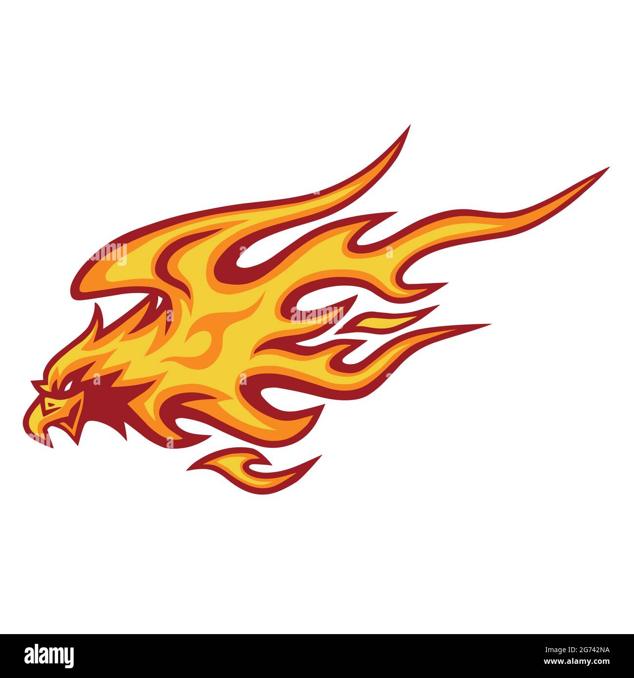 Eagle Fire Head Flame Logo Vector Template Design Stock Vector Image