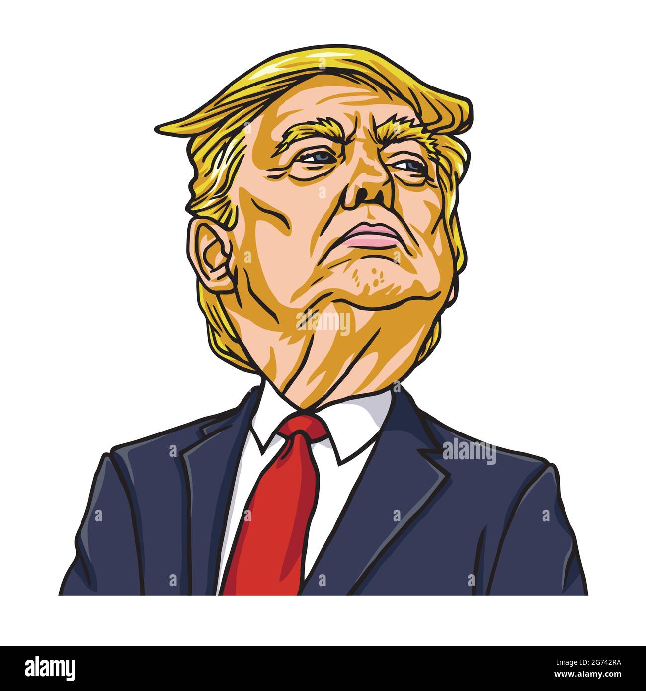 Donald Trump the President of the United States of America. Cartoon Vector. Washington, May 19, 2018 Stock Vector