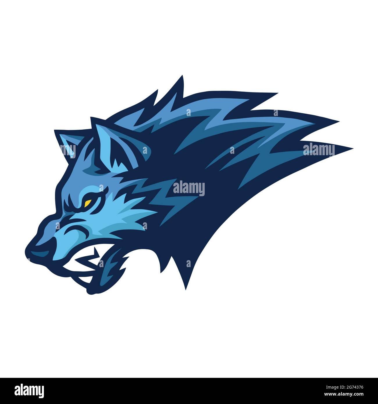 Snarling Wolf Logo of Sports Mascot Design Vector Illustration Stock Vector