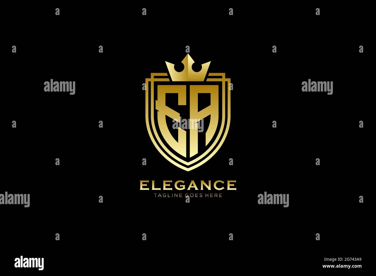 EA elegant luxury monogram logo or badge template with scrolls and ...
