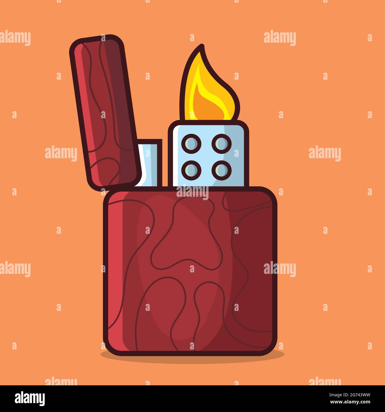 wood lighter isolated vector illustration in flat style Stock Vector