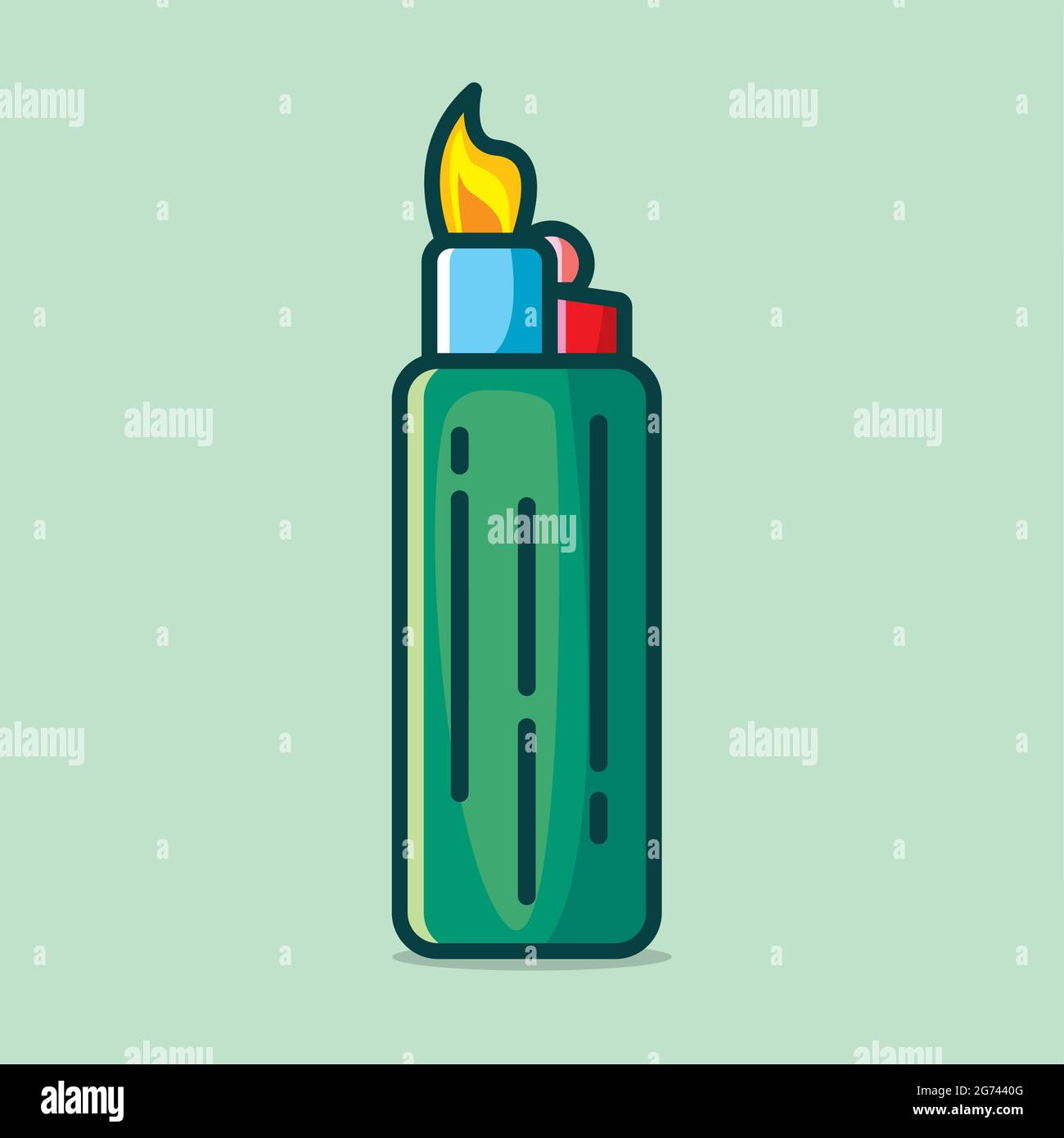 plastic lighter vector illustration in  flat style Stock Vector