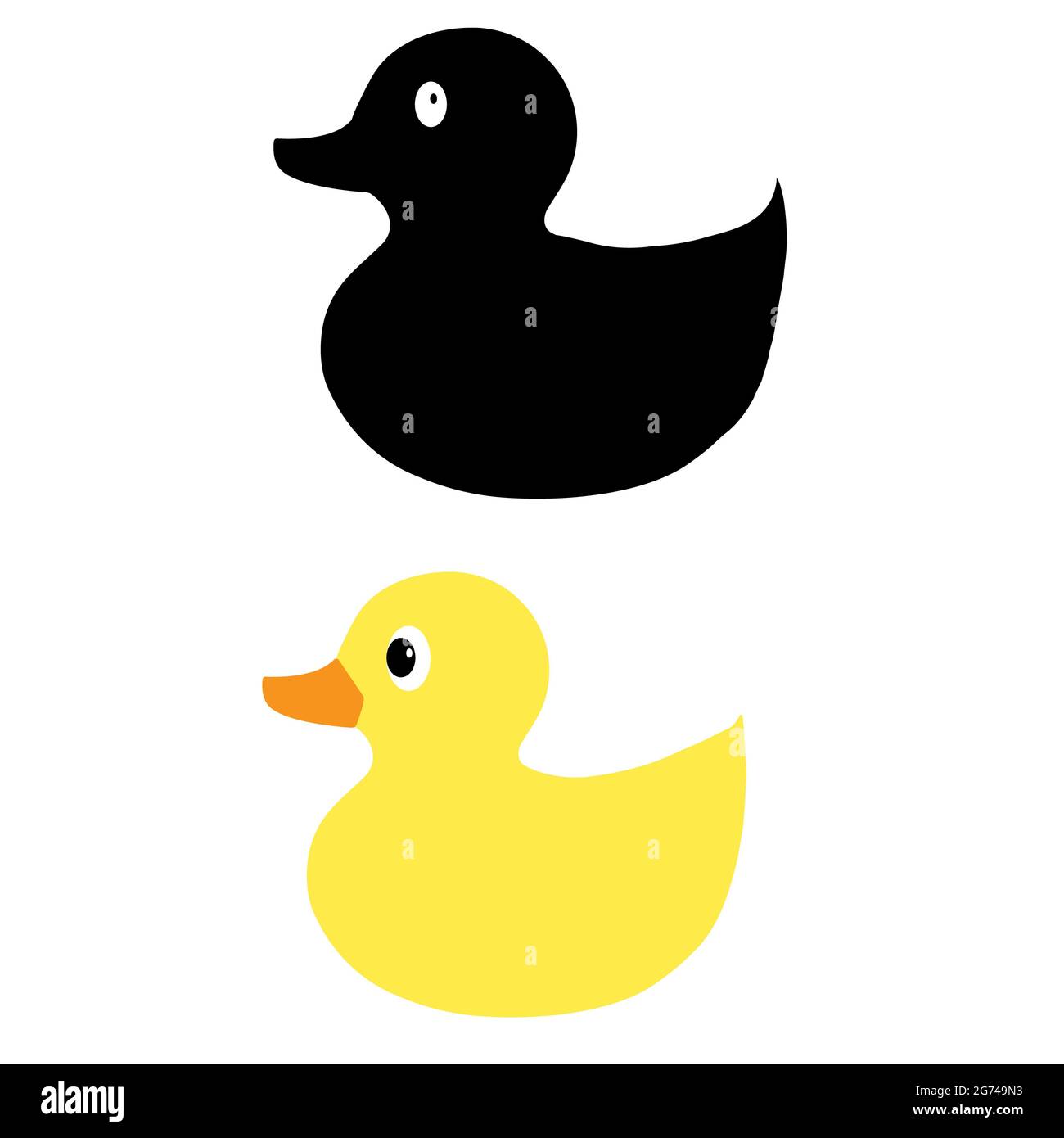 rubber duck icon on white background. ducky bath toy sign. duck symbol. flat style. Stock Photo