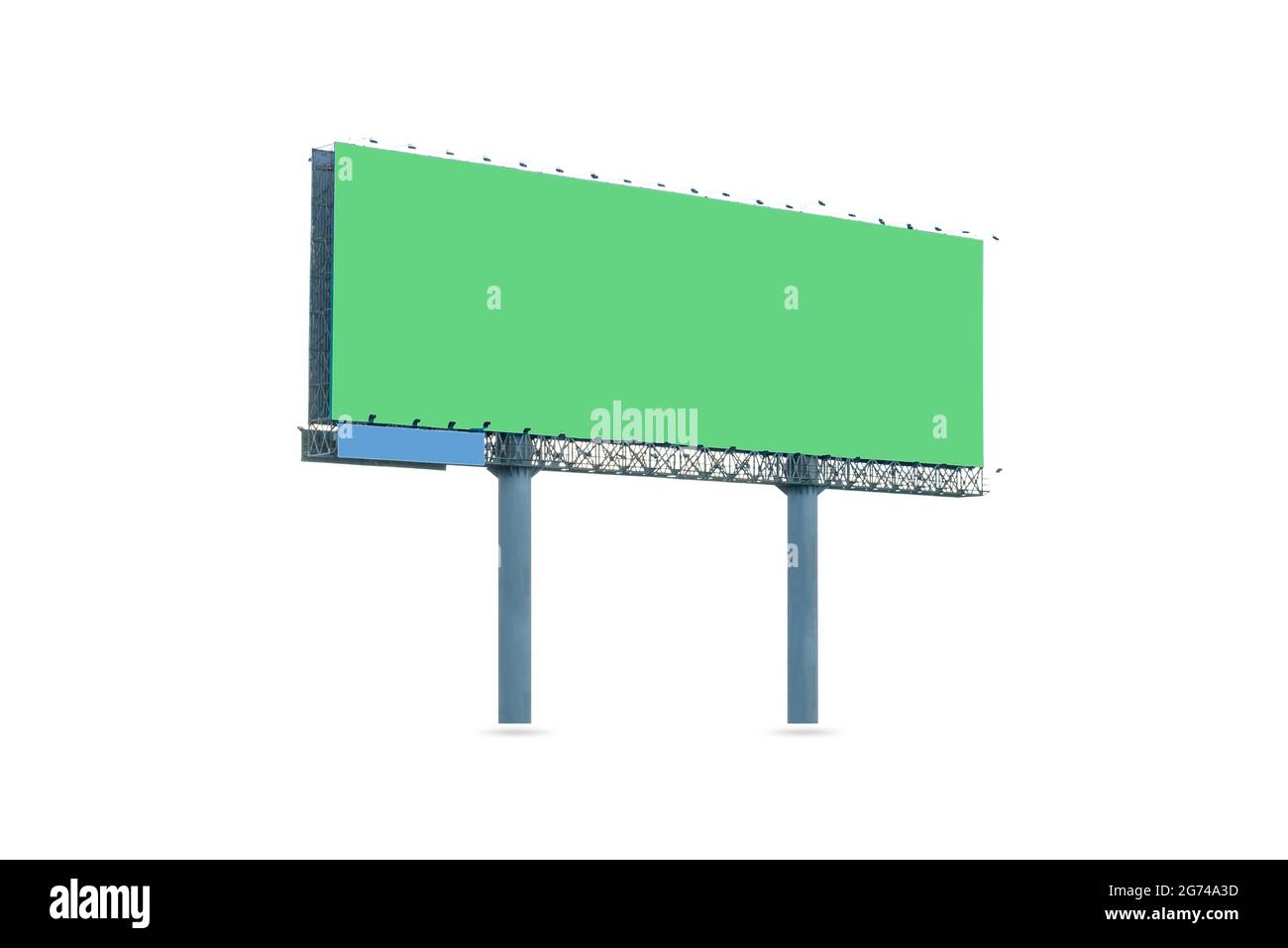 Big green blank billboard for rental isolated on white background Stock ...