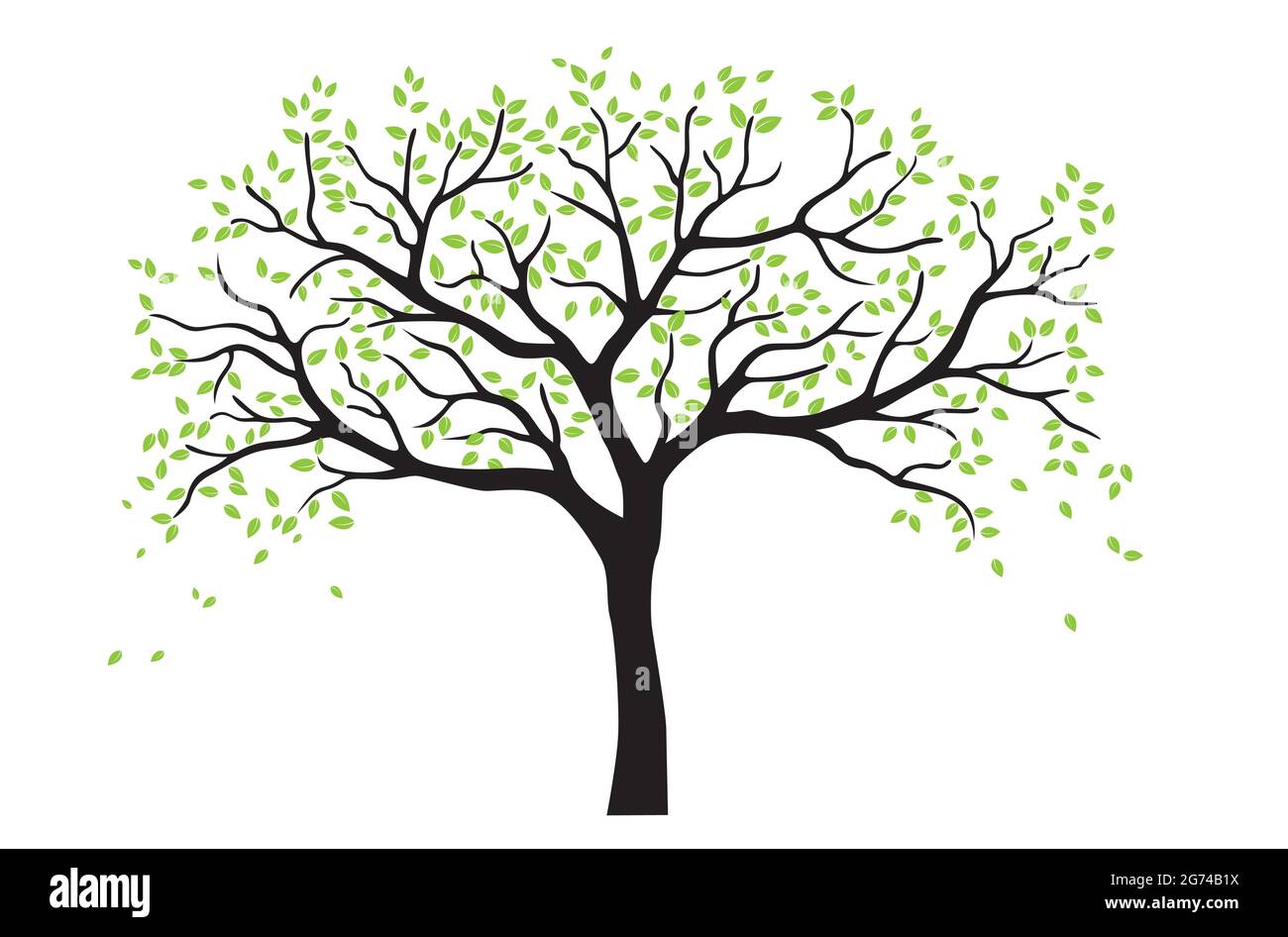 Beautiful tree branch silhouette background for wallpaper Stock Vector