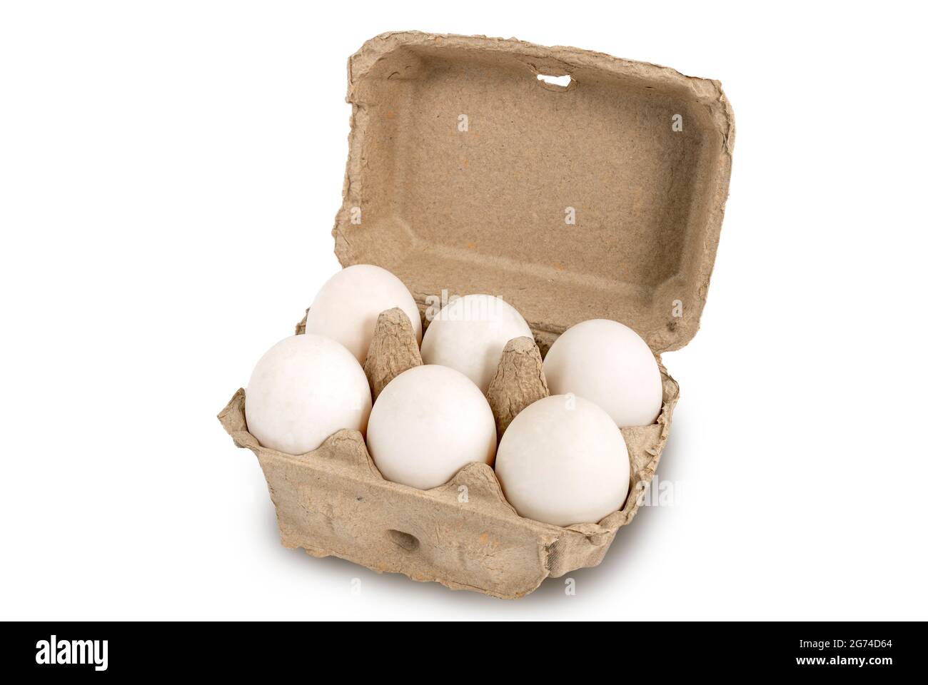 Isolated small package of duck eggs or white shell eggs. Organic