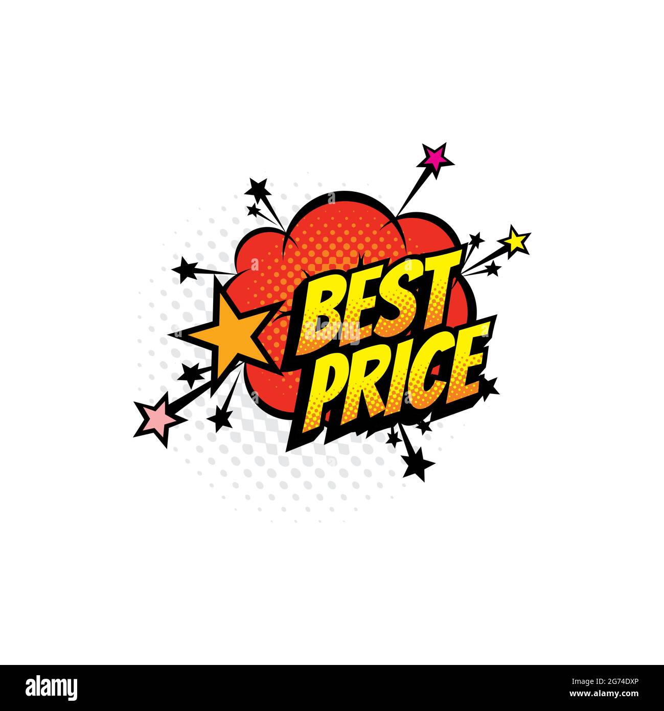 Advertising sale tag pop art best price on color half tone cloud isolated  icon. Vector special sale offer retro comic bubble, burst boom bang  halftone Stock Vector Image & Art - Alamy