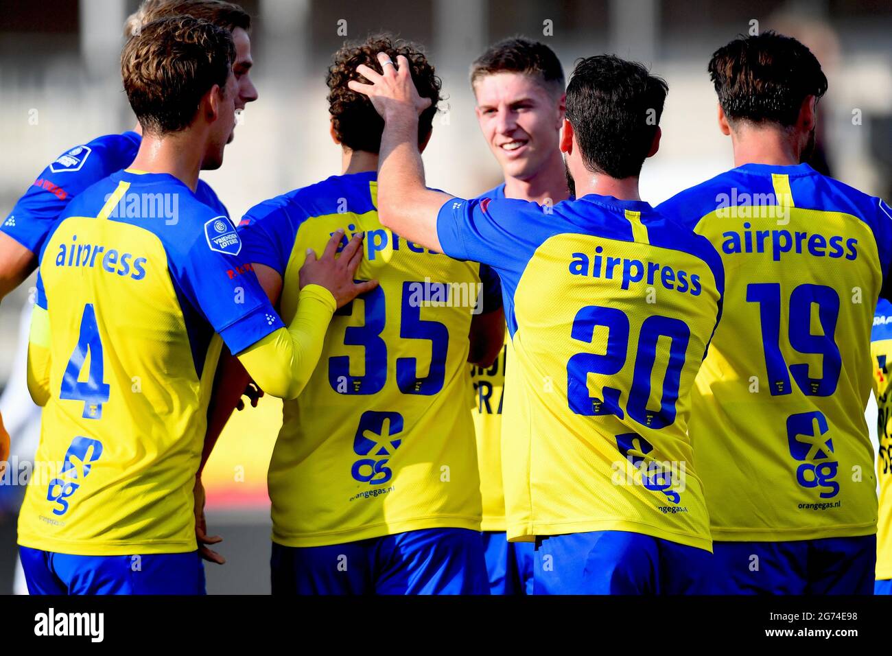 LEEUWARDEN, 10-07-2021, Cambuur Stadion, football, Dutch Eredivisie, pre  season friendly, 2021 / 2022, players number on Cambuur home shirt during  the match Cambuur - Telstar 6-0, rugnummers (Photo by Pro Shots/Sipa USA)  ***