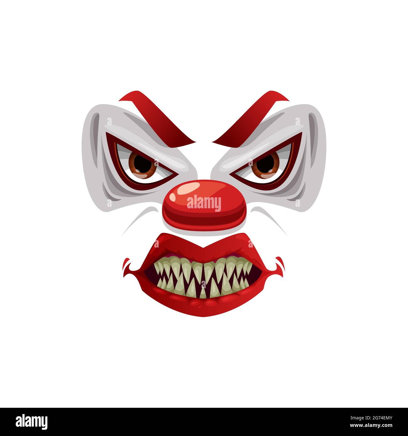 Scary Face Vector, Sticker Clipart Horror Cartoon Skull With Big Fang Mouth  And Teeth, Sticker, Clipart PNG and Vector with Transparent Background for  Free Download