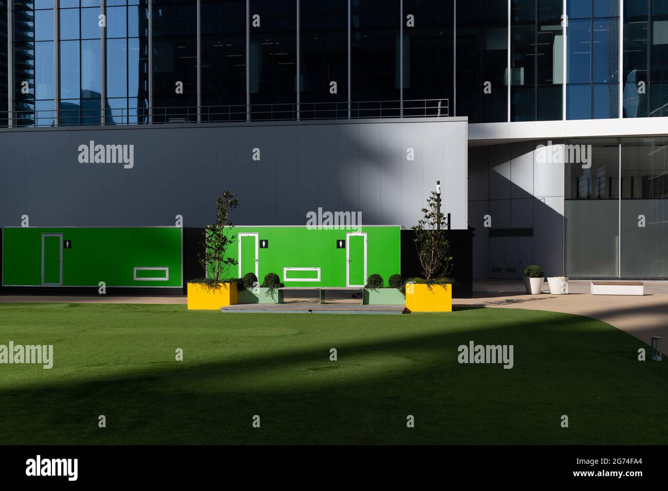 The corporate urban landscape of Canary Wharf, Isle of Dogs, London, UK Stock Photo