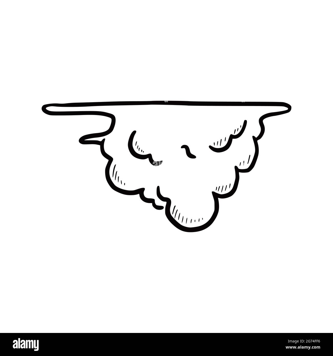 Hand drawn cloud set. Doodle sketch style cloud. Simple outline ...