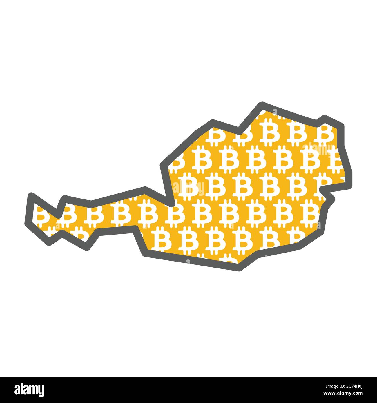 Austria country map with bitcoin crypto currency logo Stock Vector Image &  Art - Alamy