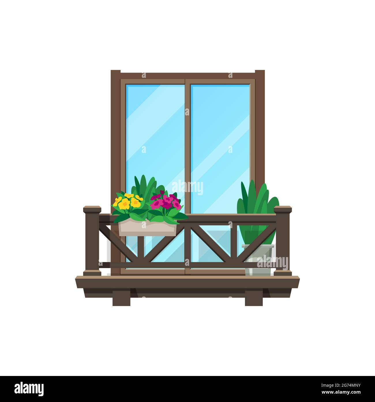 Wooden veranda Stock Vector Images - Alamy