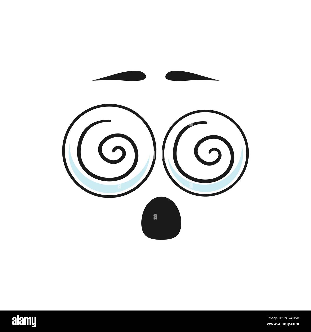 Hypnosis emoji isolated icon. Vector puzzled or confused emoticon 