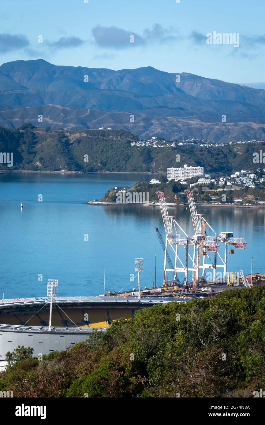 Wellington harbour, North Island, New Zealand Stock Photo